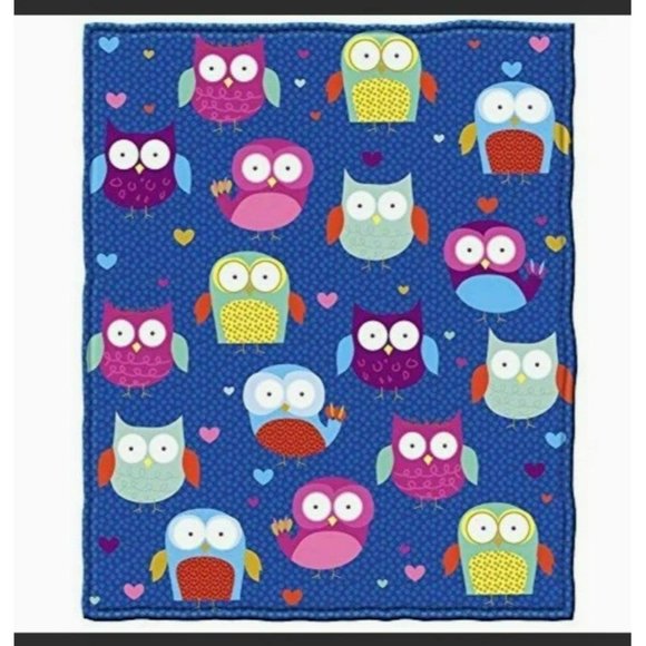 Warm and Cozy Colorful Owls Soft Fleece Throw Blanket 50" x 60" - Picture 2 of 5